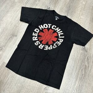Red Hot Chili Peppers Asterisk Logo Black Graphic T-Shirt Men's Small 2018 Shirt